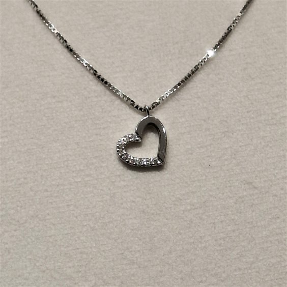 Collana Fanton Gioielli Donna COLLANE DIAMANTI in Oro bianco Diamante 0.05 Ct COOR-287-52 - COOR-287-52